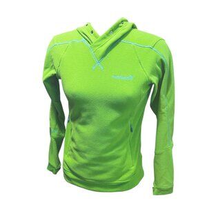 Norrona Falketind Warm 1 Hoodie Sz Small Mens Bamboo Green Power Grid Fleece Swe